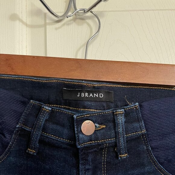 J Brand Womens Dark Wash Stretch Low Rise Skinny Maternity Jeans Size 27 - Picture 2 of 9